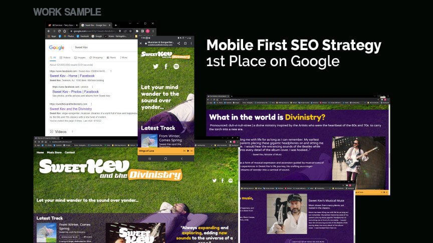 Sweet Kev and the Divinistry Website Design